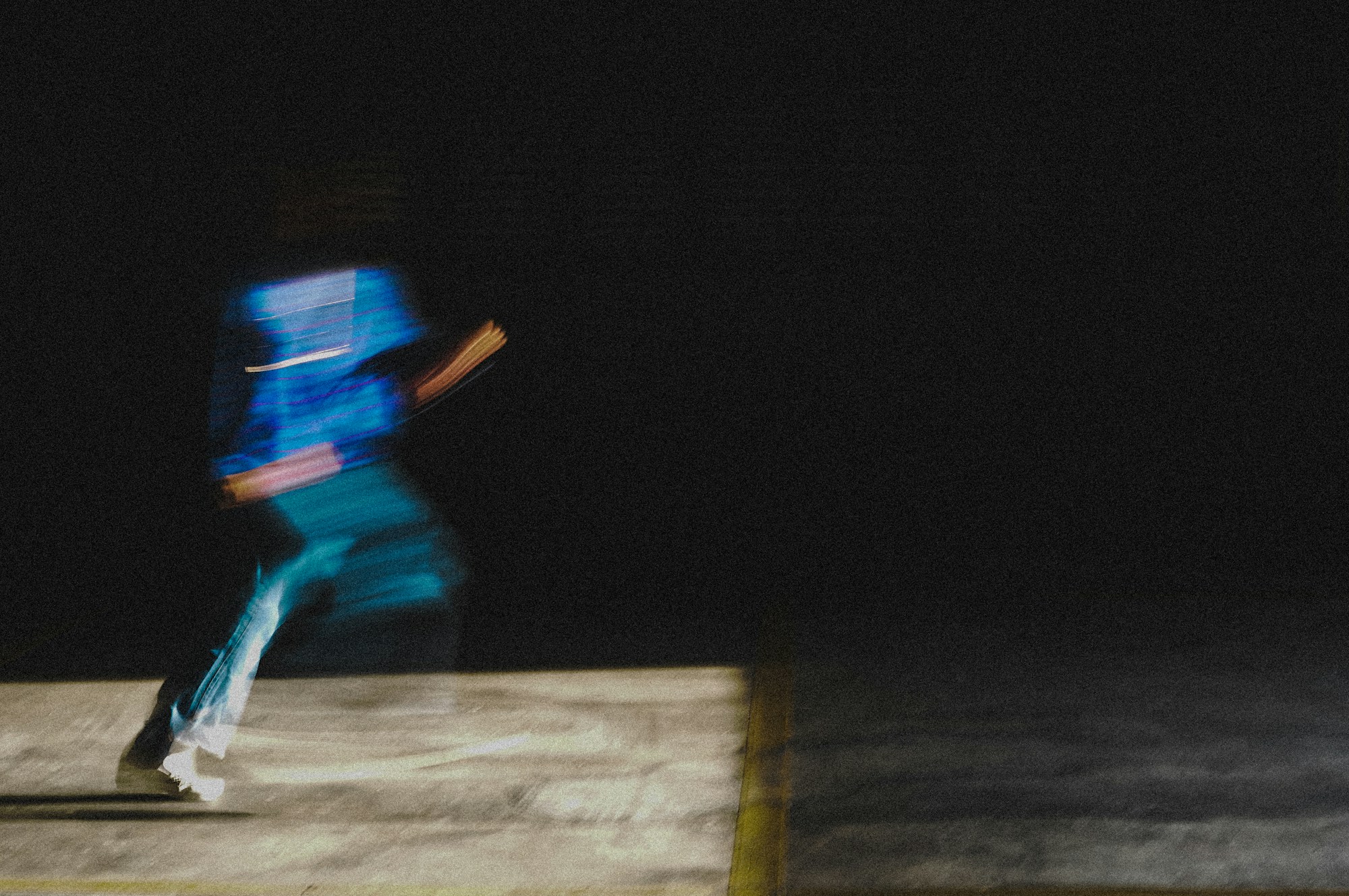 A runner captured in natural motion blur